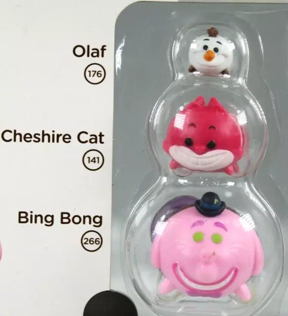 Disney Tsum Tsum Series 2 Bing Bong, Cheshire Cat, Olaf Figures 3 Pack 2016 New