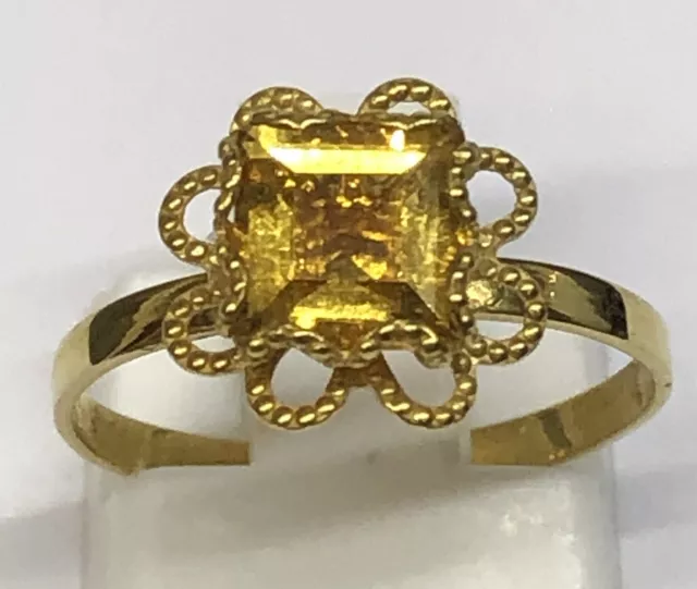 anello topazio giallo in oro 18kt filigrana