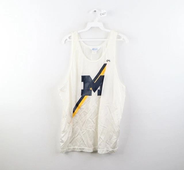 Vintage 90s Mens 2XL XXL University of Michigan Cross Country Track Singlet USA
