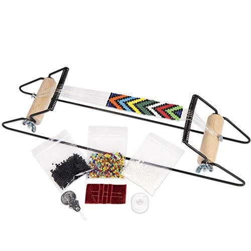 El kit de telar de cuentas de metal Beadsmith incluye telar 12,5 x 2,5 x 3 agujas de hilo...