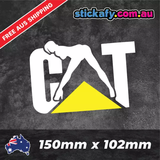 CAT Lady Sticker Funny Laptop Car Window Bumper 4x4 Ute Decal tradie 4wd