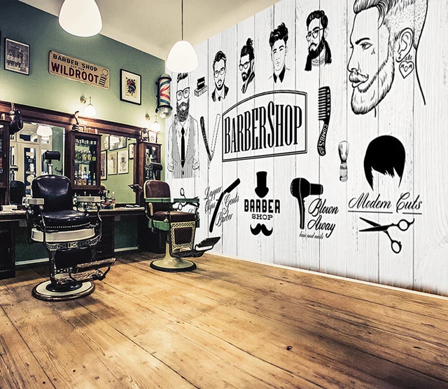 3D Comb Scissors 1402 Barber Shop Wall Murals