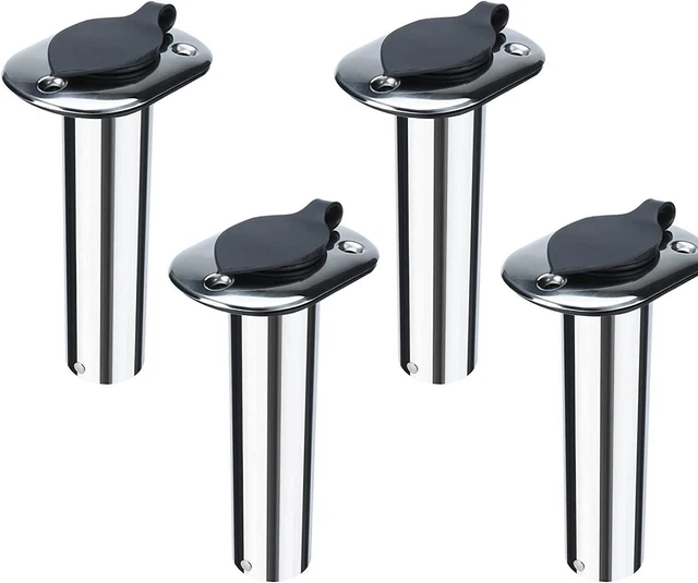 NovelBee 4pcs Stainless Steel Boat  Fishing Rod Holders Flush Mount with Cap