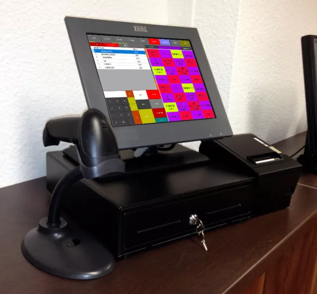 DIGITALE COMPUTERKASSE KASSE SCANNERKASSE 12" TOUCH für HANDEL TEXTIL KIOSK! TOP