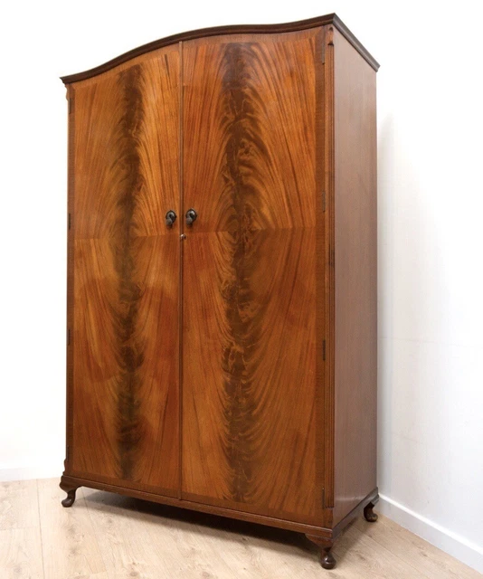 Antique Victorian Vintage Burr Walnut  Double Wardrobe   /2319