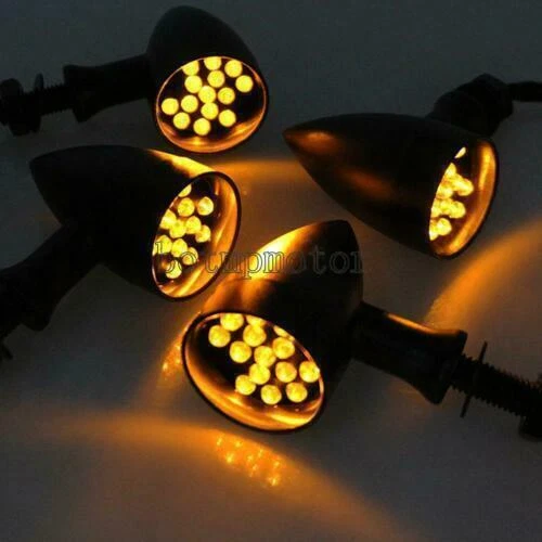 4X Motorcycle Turn Signals LED Indicator Lights for Bobber Chopper Cruiser