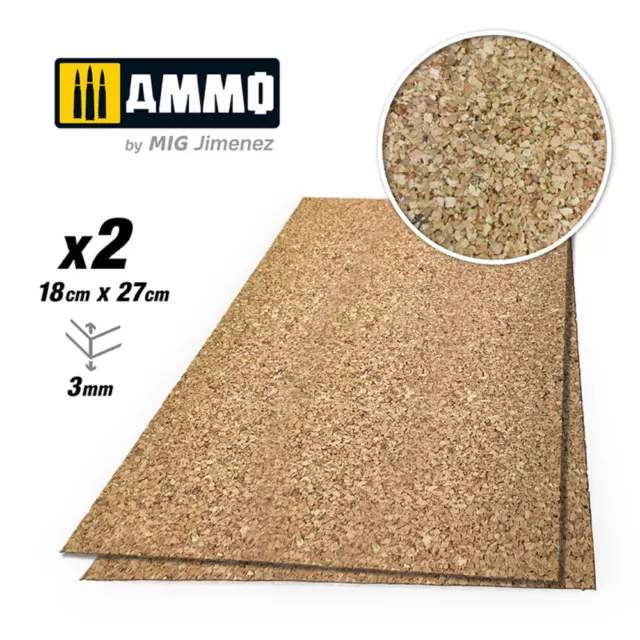 Ammo MIG A.MIG-8840 - CREATE CORK Medium Grain (3mm) - 2 pcs. - Neu