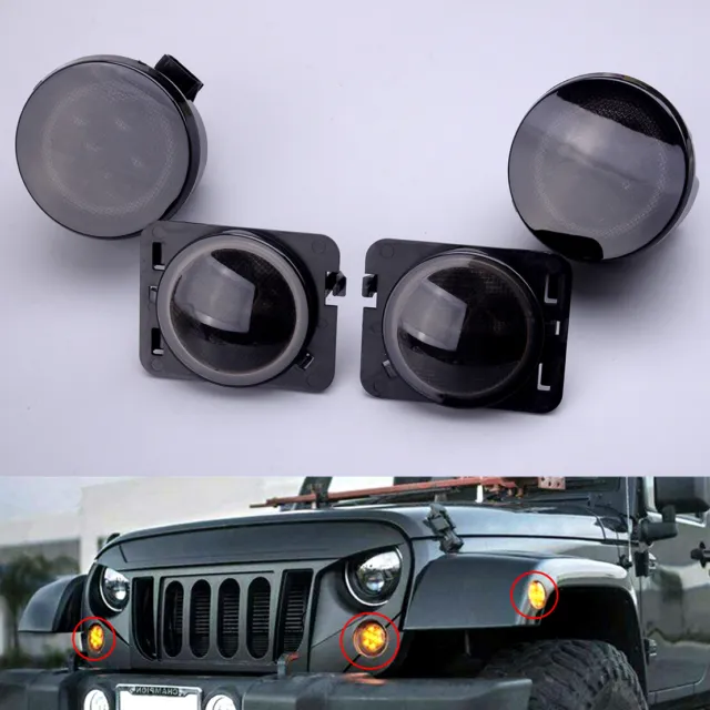2x LED Feux de position latéraux & 2x Clignotant pour Jeep Wrangler JK