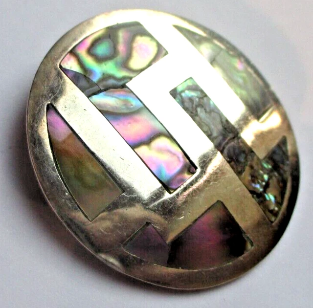 Broche Vintage Argentée Avec Perles Nacrées - Bijou Ancien Unique N°3540