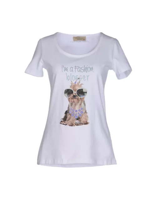 T-shirt Just For You maglietta donna Mezza Manica Corta  Celeste/Rosa Tg. S-M-L