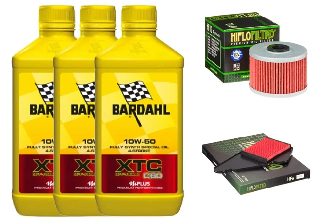 Bardahl 4T XTC C60 Motoröl 10W50 – 1 Liter, Für Motorräder (mit/ohne Ölkupplung), Off-Road Geeignet
