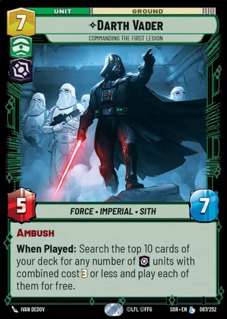 Darth Vader Commanding First Legion 087/252 Legendary Star Wars Unlimited NF