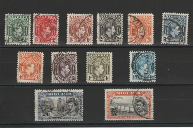 Nigeria 1936-51 Effige George VI Définitif 12 Valeurs Utilisés MF18316