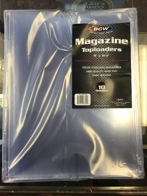 BCW Magazine Toploaders 9”x 11 1/2” (10 Holders) 5mm Opening