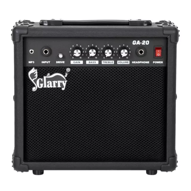 Glarry E-Bass-Gitarrenverstärker 20 Watt Bass Combo Amp Lautsprecher