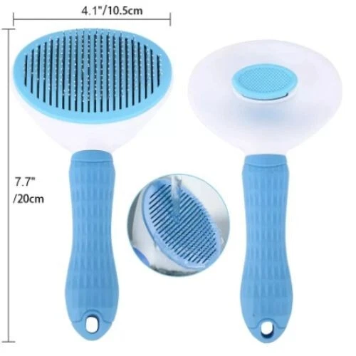 Pet Hair Removal Comb Dog Cat Grooming Massage Deshedding Self Cleaning Brush 3