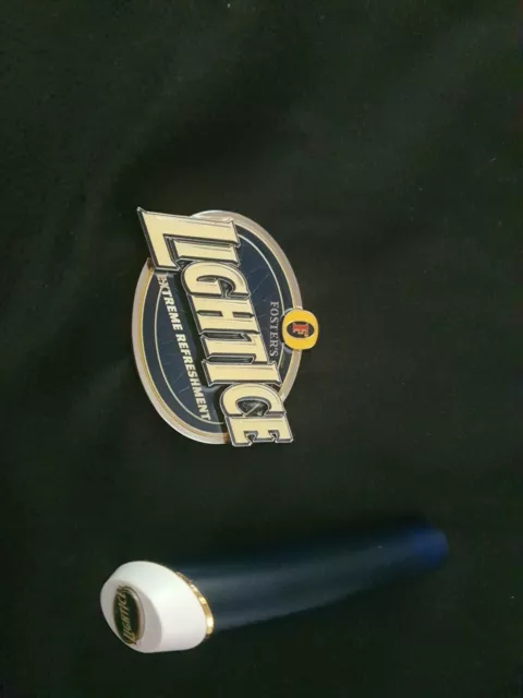 Fosters Light ICE BEER TAP BADGE AND HANDLE