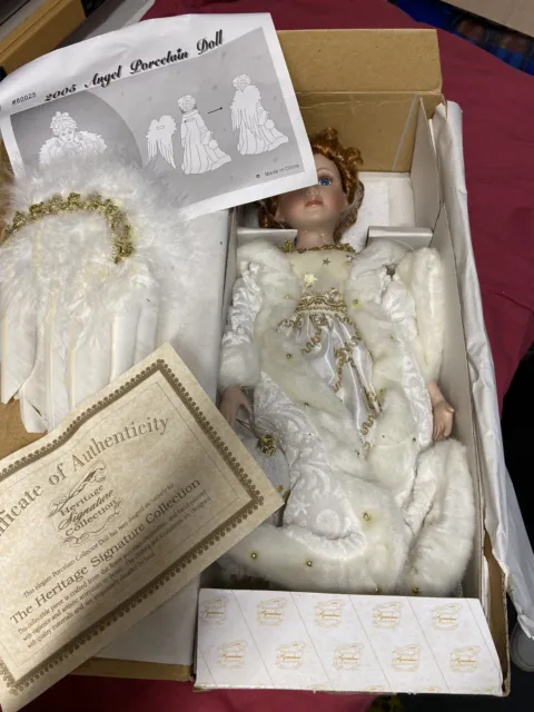 2005 Angel Porcelain Doll in box- Heritage Signature Collections Item 80025 18" 2