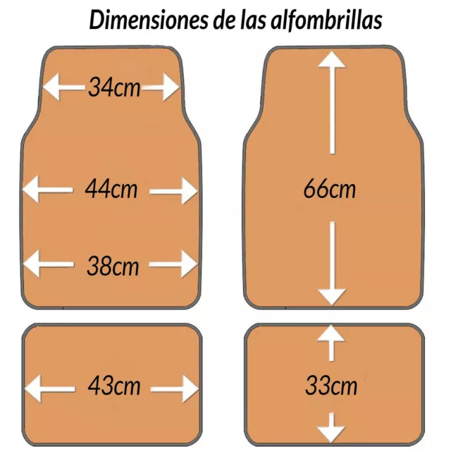 SET 4x ALFOMBRAS COCHE MOQUETAS ALFOMBRILLAS UNIVERSAL ANTIDESLIZANTE RESISTENTE 2