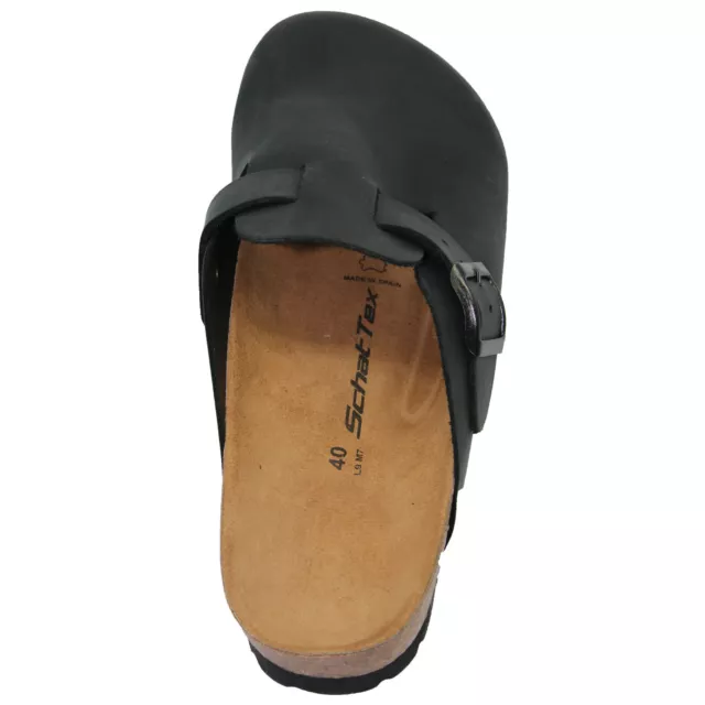 1Paar Clogs aus Leder in schwarz | Hausschuhe Pantoletten Pantoffel Klogs 3