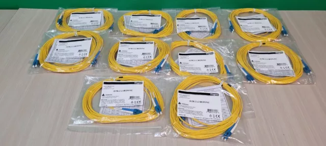 (QTY. 10) Legrand Quiktron Fiber Optic Duplex Network Cable 7-Meter 810-LL7-023