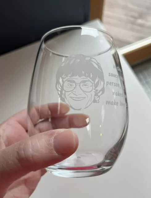 Golden Girls Sophia Stemless Wine Glass Novelty Clear Tumbler 15oz Funny Quote