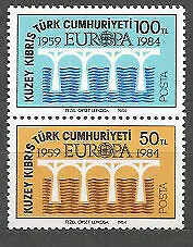 Tema Europa 1984 Chipre Turco Yvert 127/8 ** Mnh