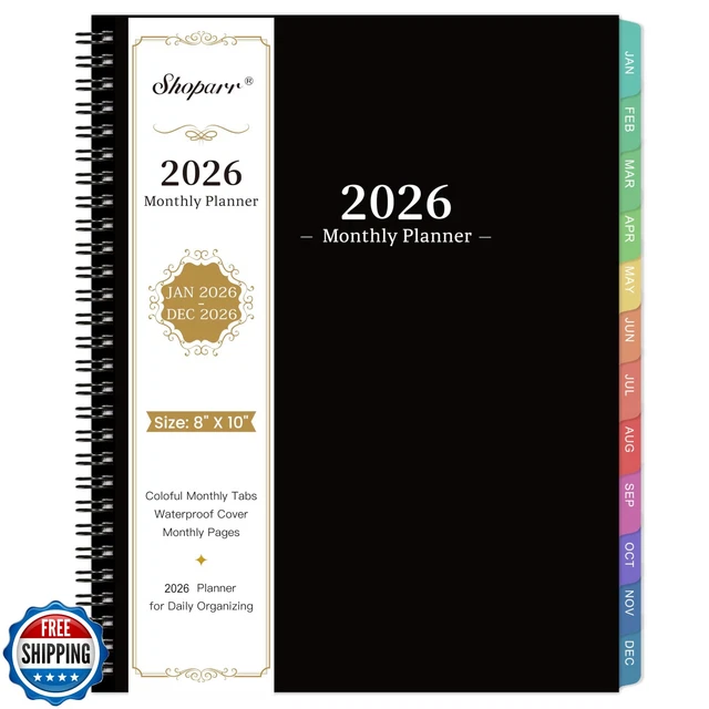 2026 MONTHLY PLANNER - 2026 Planner/Calendar, JAN 2026 - DEC 2026 $32.