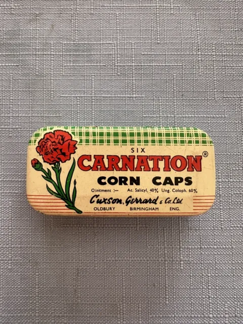 Rare Antique Vintage Collectibles Carnation Corn Caps Tin & 2 Corn Cap Bandaids