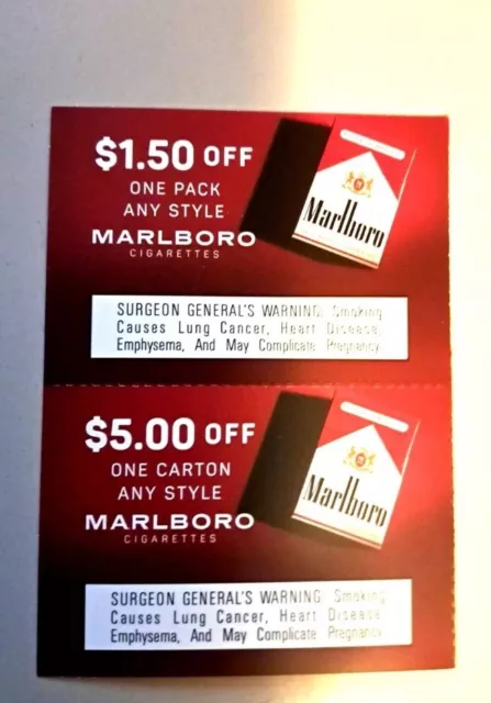 2 Marlboro Coupons $6.50 total Expires 6/30/2024 Free Shipping