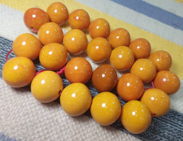 old bakelite amber 328 grams 24 piece beads suitable for rosary old bacalite
