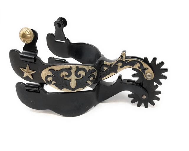 Antique Brown Star and Floral Spurs - Mens