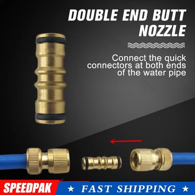 2-Way Garden Brass Hose Connector Joiner Coupler Watering Pipe Male Tap