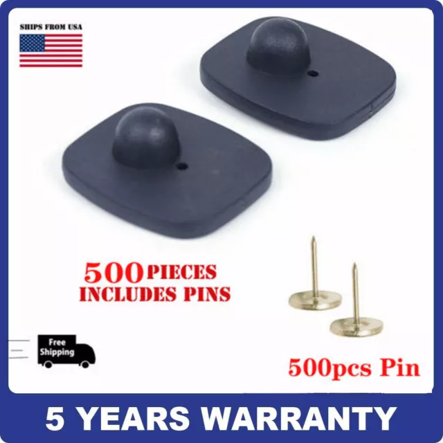 500× Checkpoint EAS Retail Security Hard Tags + Pins for RF Anti-Theft Alarm