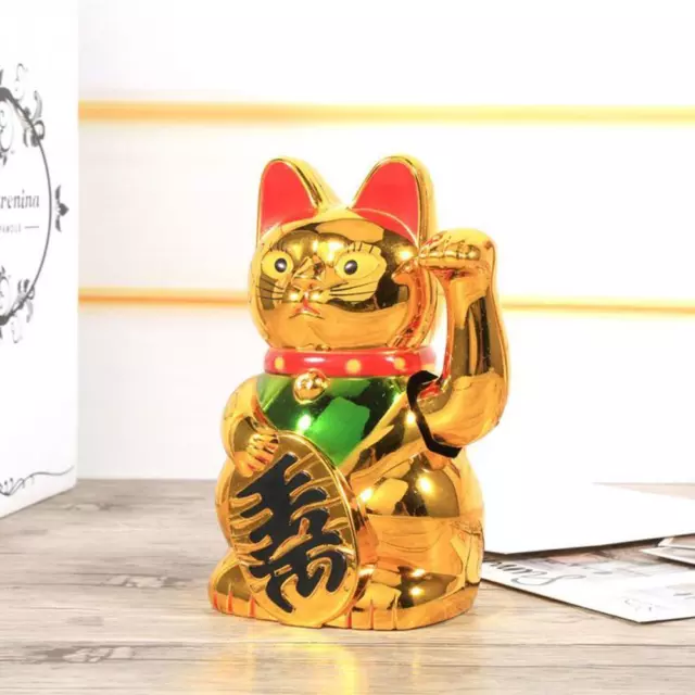 Lucky Fortune Maneki Neko Beckoning Cat Money Waving Chinese Nice Feng H1J0