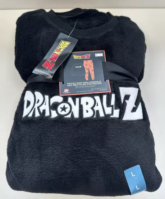 NEU Primark Dragon Ball Z schwarz orange Fleece Pyjama Set Größe L Herren