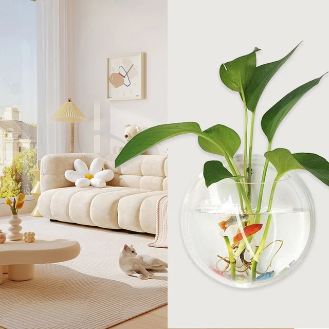 Wall-mounted Fish Tank Vases Flower Pot Flower Plexiglass Acrylic Creative Bowl