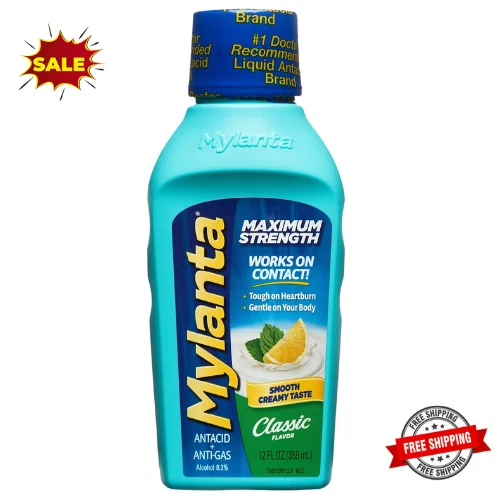 MYLANTA MAXIMUM STRENGTH Classic Flavor Antacid + Antigas Liquid, 12 fl