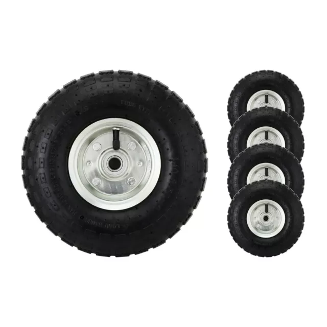 4 x 10" Pneumatic Solid Rubber Sack Truck Trolley Wheel Spare Tyre