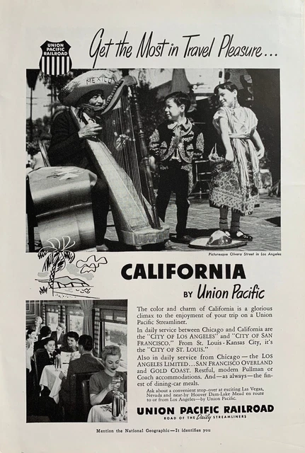 Vintage 1950s Union Pacific Railroad Ad