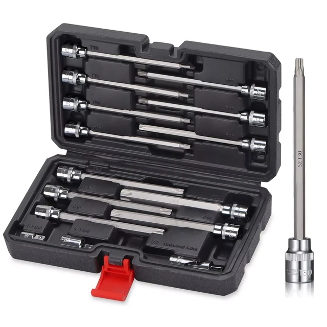 US PRO Tools Torx Bit-Satz – 8 Teile, 3/8 Zoll Antrieb, 110 Mm Lang, T25 Bis T60
