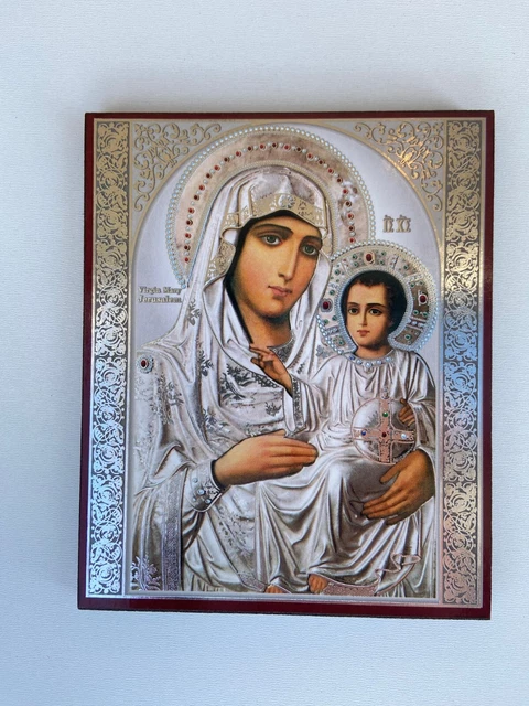 HOLY VIRGIN MARY Of Jerusalem Orthodox Icon Mary Jesus Icon 10x12