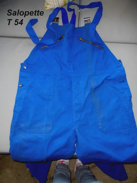 Salopette Vintage Bleu De Travail - Le Mont Saint Michel - Taille XL - Femme