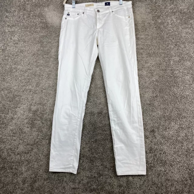 AG Adriano Goldschmied The Stilt Straight Jeans Women's Size 28R White Low Rise