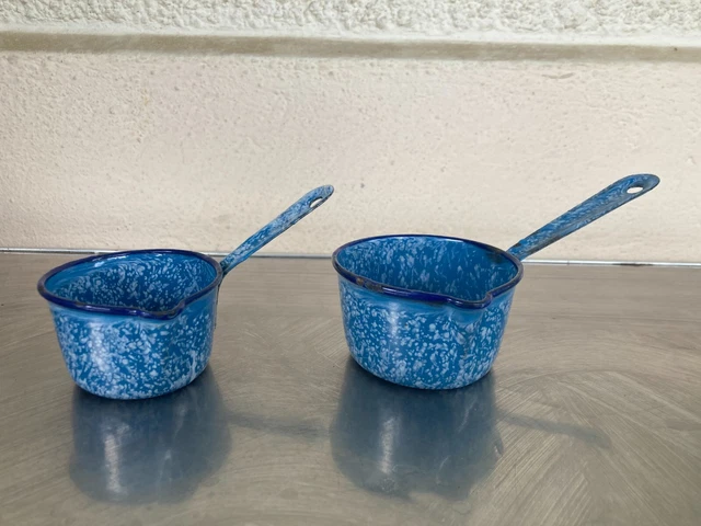 ANCIENNE CASSEROLE TOLE émaillée decor tulipe des années 1940 EUR 13,99 - FR