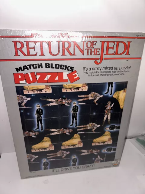 Vintage Star Wars Return Of The Jedi Match Blocks Puzzle; Sealed