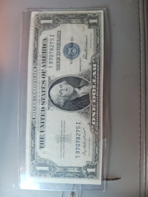 1935F $1 One Dollar Bill Silver Certificate "No Motto" Blue Seal Note