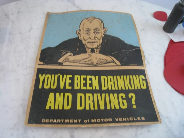 Vintage 1950s US Dept of Transportation Drinking & Driving Advertising Poster
