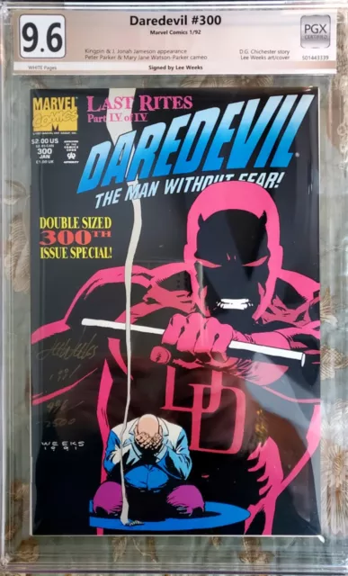 Daredevil #300 Pgx 9.6 Key Signature Series Signed Lee Weeks C.o.a. Cgc Cbcs Egs