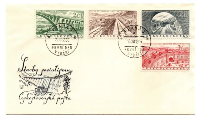 Cubierta del primer día FDC Checoslovaquia 1955